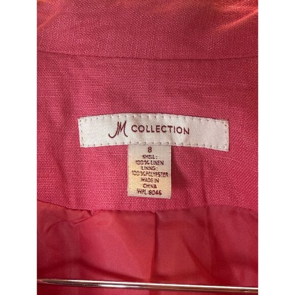 JM Collection Linen Jacket Women's Size 8 Pink Drawstring Lightweight Casual - Picture 3 of 3